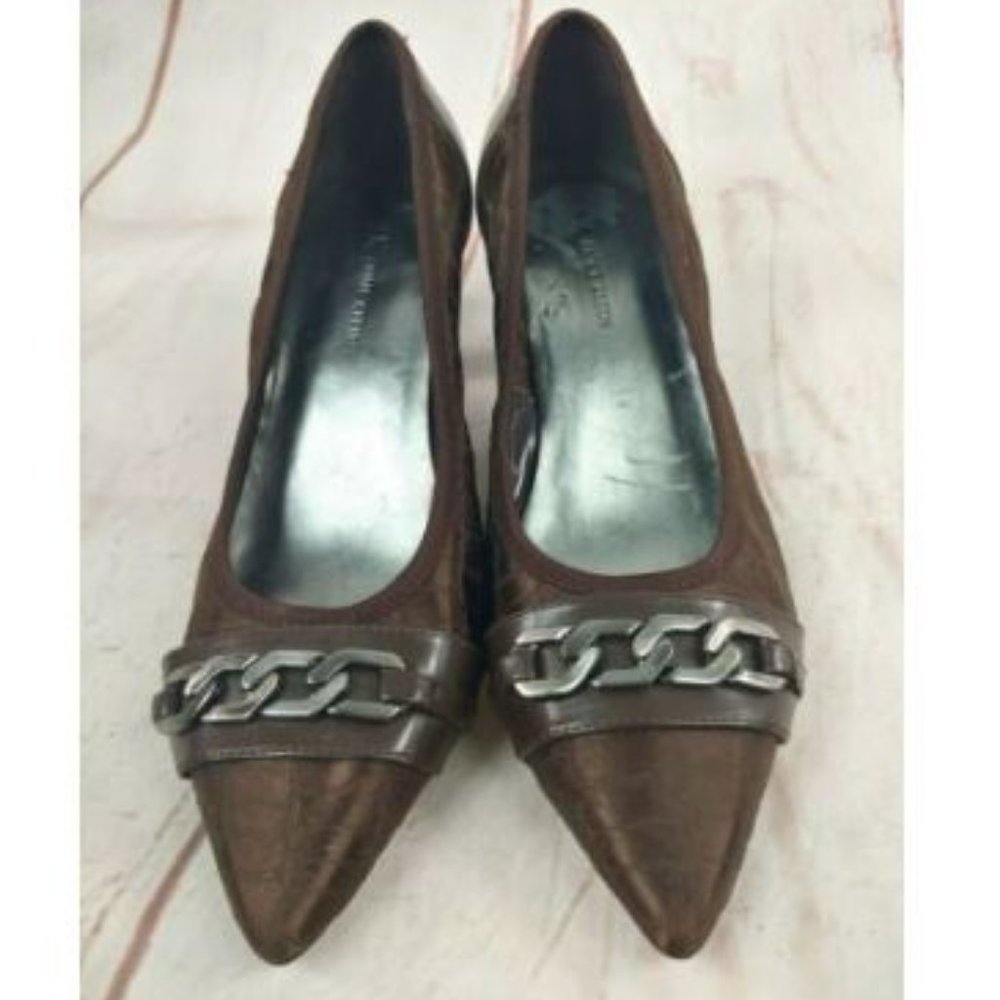 Anne Klein Kitten Heel Croc Print Shoe